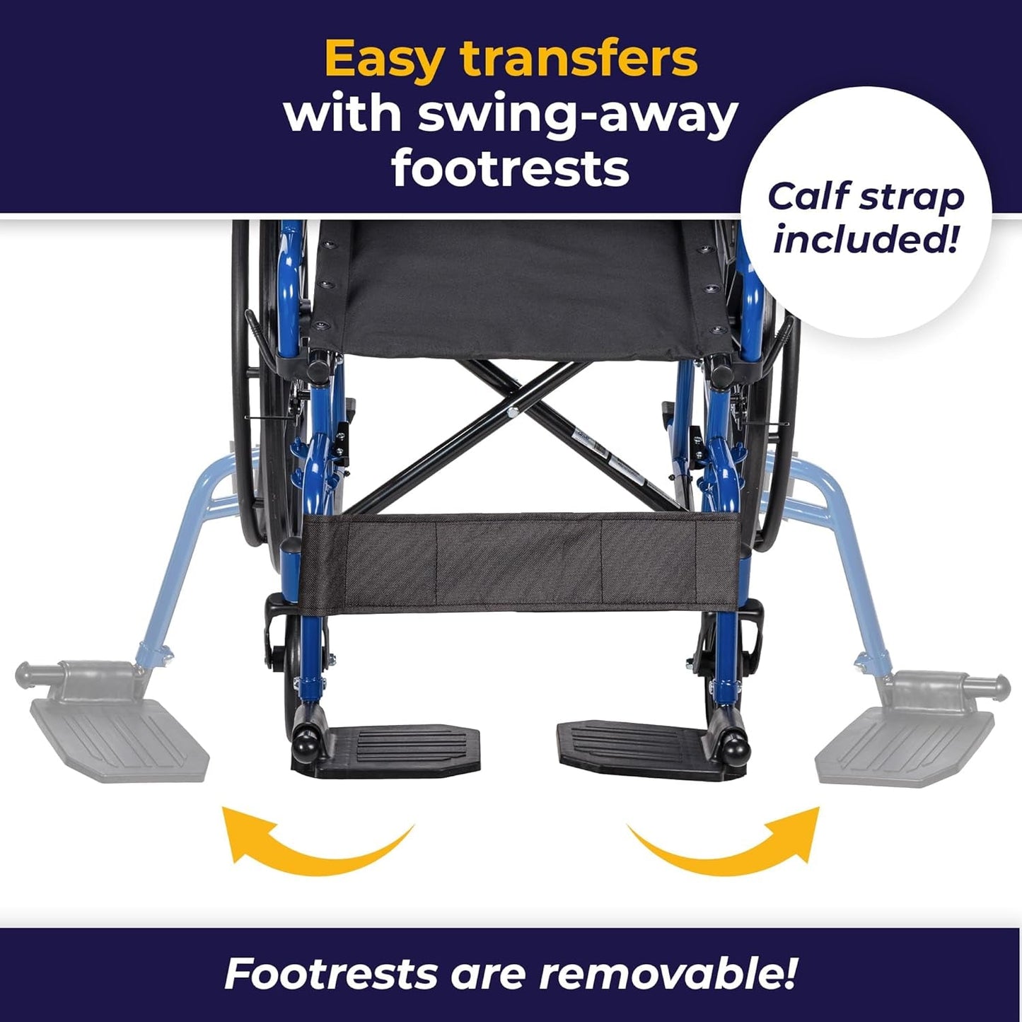 Blue Streak Folding Wheelchair With Flip Back Desk Arms 20 Inch Seat