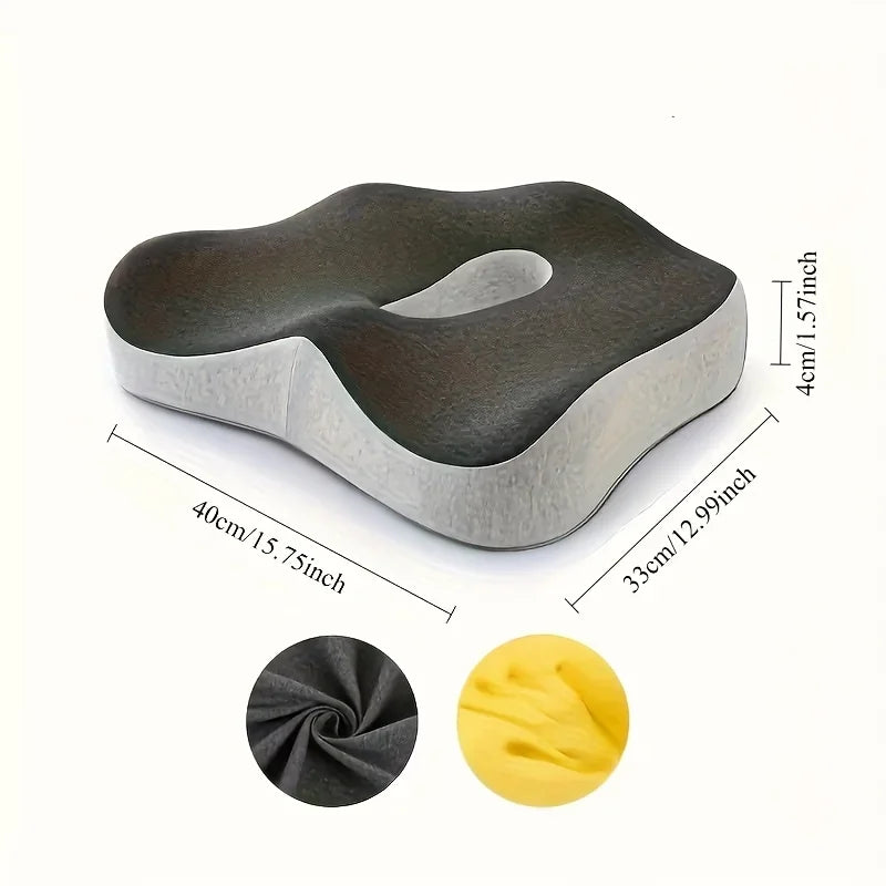 【Ergonomic Office Seat Cushion】3-Zone Memory Foam Lumbar Support
