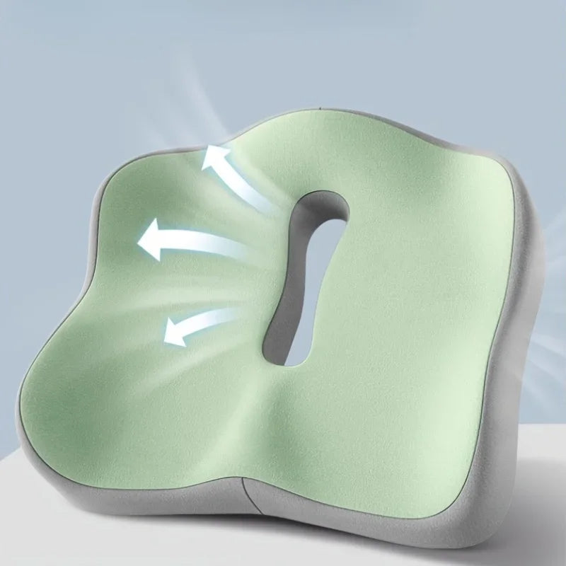 【Ergonomic Office Seat Cushion】3-Zone Memory Foam Lumbar Support