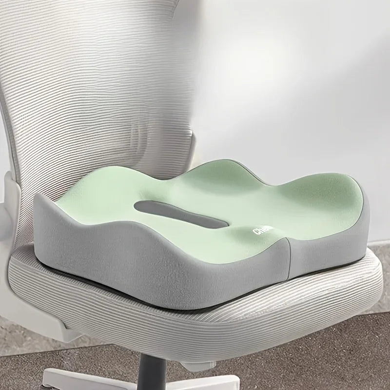 【Ergonomic Office Seat Cushion】3-Zone Memory Foam Lumbar Support