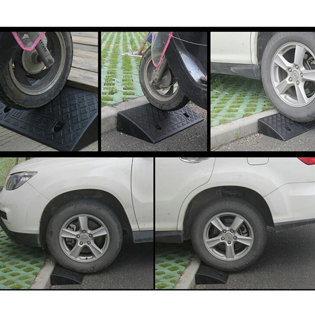 1pc Plastic Kerb Ramp Non-Slip Threshold Ramp 30mm Height For Cars