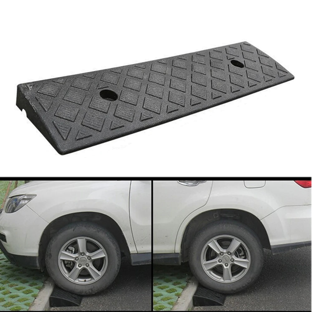 1pc Plastic Kerb Ramp Non-Slip Threshold Ramp 30mm Height For Cars