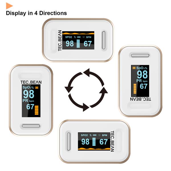 Tec.bean Fingertip Pulse Oximeter Blood Oxygen Saturation Monitor