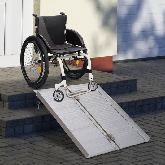 Foldable Aluminum Wheelchair Ramp – Lightweight Portable Access Ramp for Wheelchairs, Walkers & Scooters