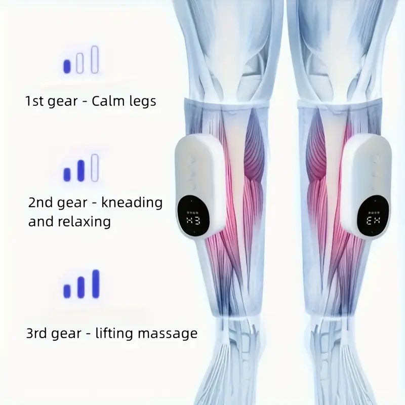 USB-Powered Leg & Calf Massager – 3 Speed Levels + Heat Therapy for
