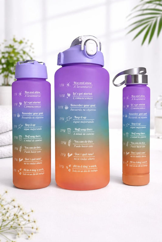 Motivational Time Marker Water Bottle | Pack of 03